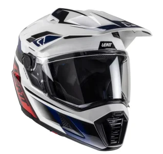 Capacete Leatt 8.5 Adventure com Óculos V25 Branco/Azul Royal